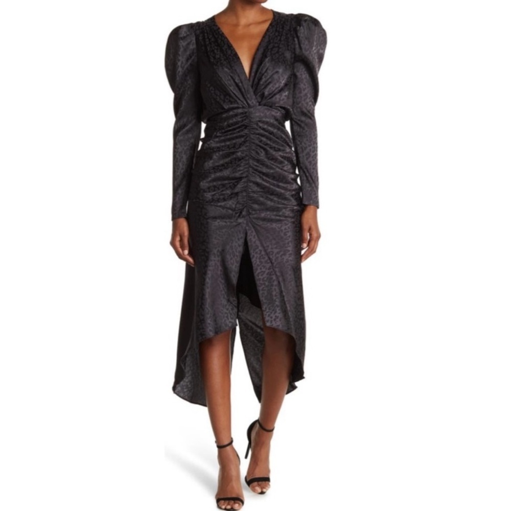 Torn by Ronny Kobo Astrid Ruched Zebra Print
Satin Jacquard NEW